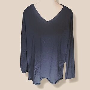 Cotton Black V-Neck Basic Soft Comfortable Easy to Wear Everyday Plus Size 1X